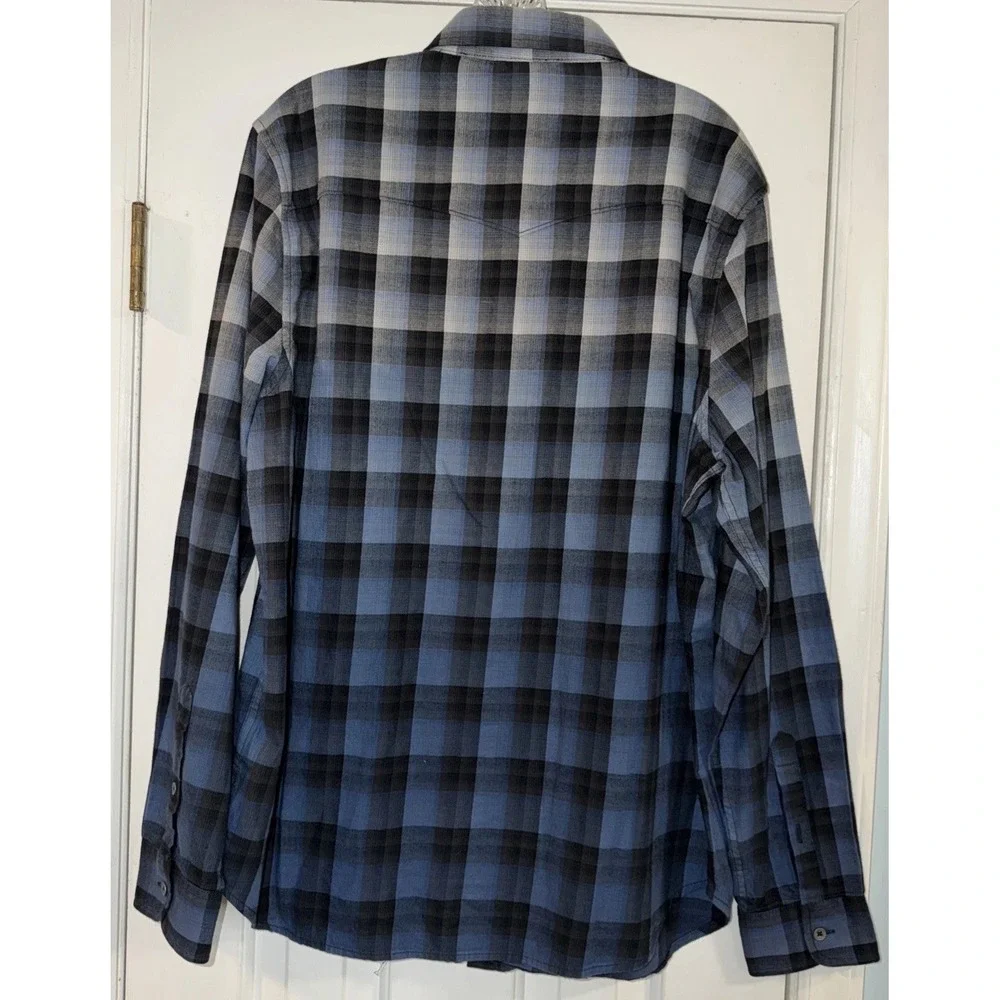 True Religion Shirt‎ Mens XL Plaid Button Up Long Sleeve Embroidered Slim